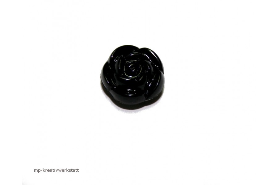 1 Stk Knopf Rose schwarz Dm 15mm